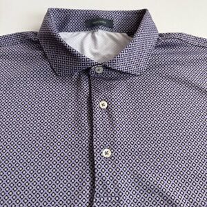 Turtleson Performance Golf Polo Shirt Men XL Short Sleeve Purple Black Print